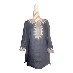 Embroidered Navy Blue Tunic